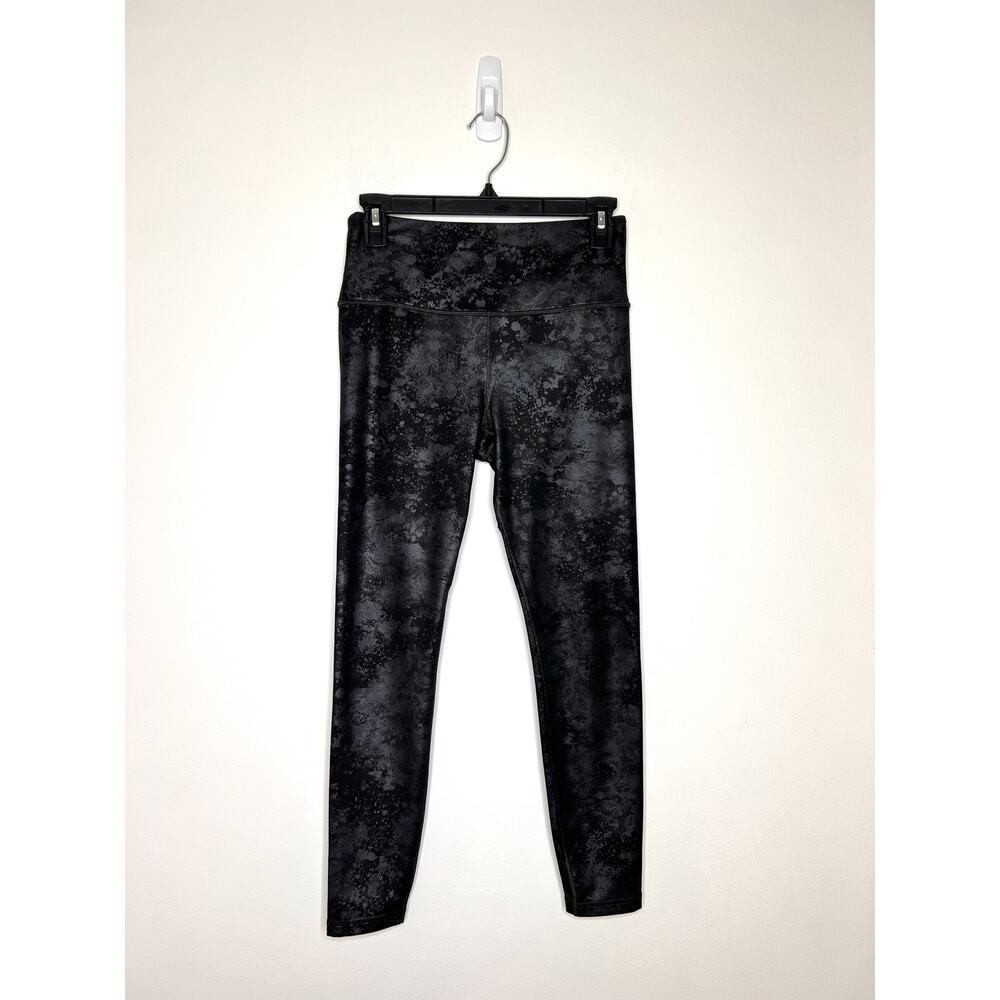 Athleta Misty Lace Elation Tight Leggings S Gray/Black Activewear Yoga Running